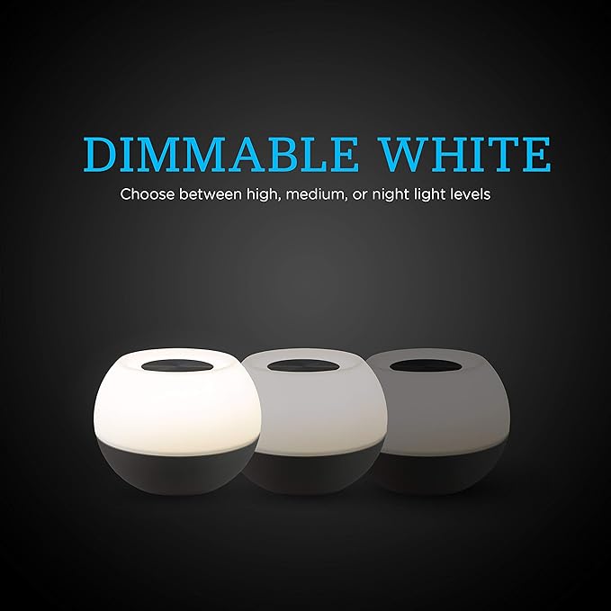 Enbrighten Color-Changing LED Lamp, Modern Night Light, Dimmable White & Vibrant RGB, Touch Sensor On/Off, Compact, Ideal for Bedside, Office, Dorm, Kid's Room, Gray, 48080