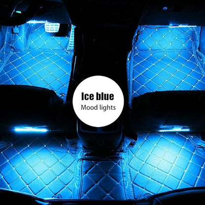 Car LED Atmosphere Lights, Auto Interior Decorative Lamp with Cigarette Adapter Plug, Under Dash Ambient Night Light 12V Car Charger, Vehicle Accessories for Truck, SUV, Sedan (Light Blue)