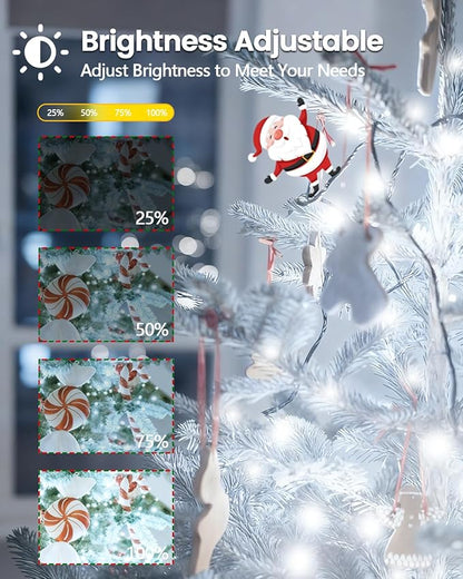2025 New Christmas Tree Lights Indoor with Voice Control & Remote | 448LED Waterfall Tree Topper Lights with 12 Modes & Timer, 7FT x 16 Lines Cascading Twinkle Lights for 7FT Xmas Decor(Cool White)