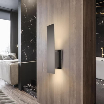 Edwarmlux Indoor Wall Sconces, Modern Wall Lights, Up and Down Wall Mount Light, Dimmable Hardwired Wall Light for Bedroom, Living Room, Hallway, GU10 Bulbs Excluded (Matt Black)
