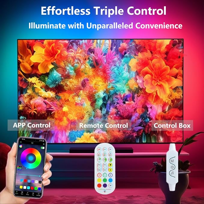 WS2812B Led Strip Individually Addressable Light 9.8FT 30Pixels/m, RGB Led Smart LED Lights with Controller, USB 5V for Room Home TV