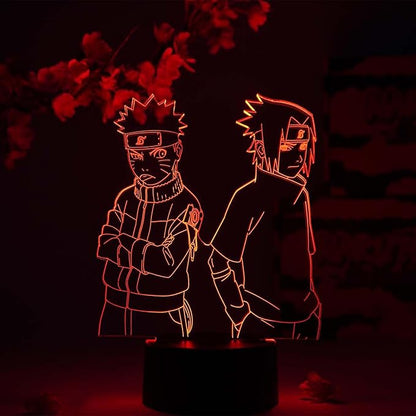 Otaku Lamps Naruto & Sasuke Young Naruto – Anime Night Light, 16 Color RGB LED – Gift for Otaku