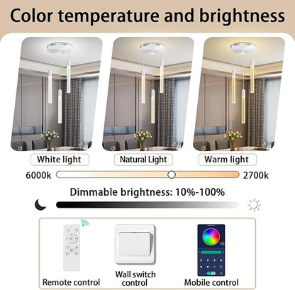 Modern LED Bubble Crystal Chandelier Dimmable Pendant Light Kitchen Island Dining Room Living Room Foyer Corner Hanging Ceiling Fixture Silver 3-Light