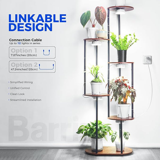 Barrina Orbgrow OG09 Puck Grow Light, 5000K 36W(4 x 9W, 540 Watt Equiv), Full Spectrum Plant Light for Indoor Plants, Magnetic & Linkable with Timer, 5 Levels Dimmable for Plant Shelf, 4 Packs