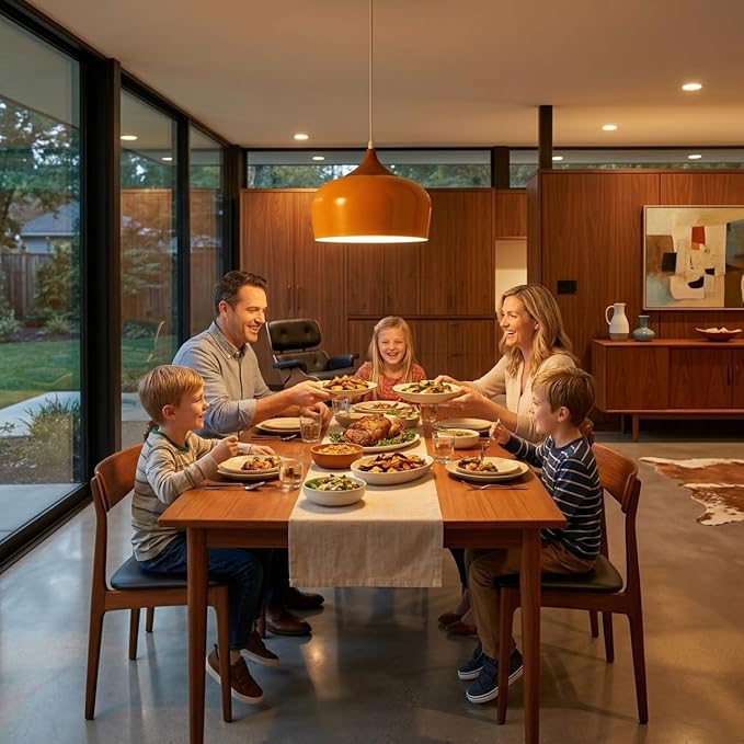 Modern Pendant Light Fxtures Kitchen, Hanging Light Fixtures Ceiling Mount, Wood Metal Shade Pendant Lamp for Dining Room, Bedroom, Living Room, Bathroom, Entryway, Small Chandelier, Glossy Yellow
