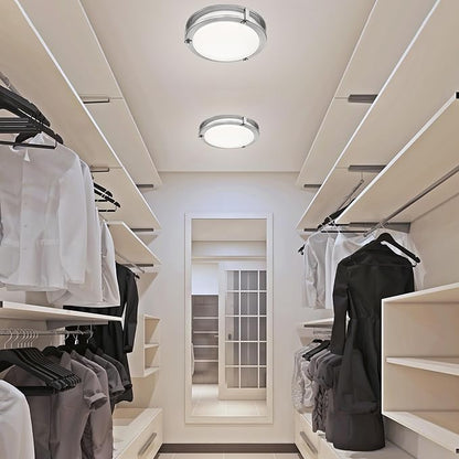 Design House 589598 Color Temperature Selectable Ripon Integrated LED Flush Mount Ceiling Light Dimmable & 2700K/3000K/3500K/4000K/5000K, 11-Inch, Satin Nickel, 4 Pack