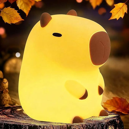 YR YRHH-PET Capybara Cute Night Light, Squishy Capybara Lamp Fun Gift, Rechargeable Dimmable Silicone Touch Nightlight For Kid, College White Elephant Gifts, Capibara Stuff Toy, Baby Nursery LED Décor