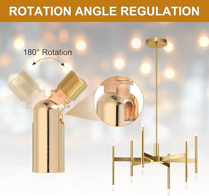 MECCANIXITY Sloped Ceiling Adapter, 180 Degree 46x15mm M10 Fine Thread Sloped Ceiling Light Fixture Adapter Kit for Ceiling Pendant Light Chandelier Track Suspend(Gold)