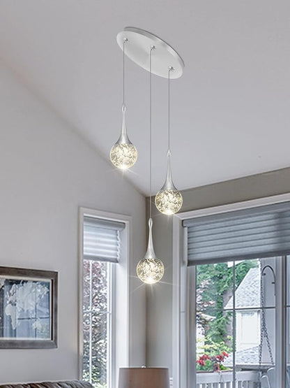 Flashing God 3 Light Bubble Dimmable Crystal Chandelier Chromed Finished Ceiling Hanging Lights Over Table Foyer Entrance Chandeliers