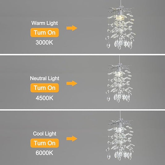Modern K9 Crystal Tree Branches Chandelier, 8.6in Silver 1 Lights Large Ceiling Hanging Light for Dining Room, Round Tassel Ceiling Hanging