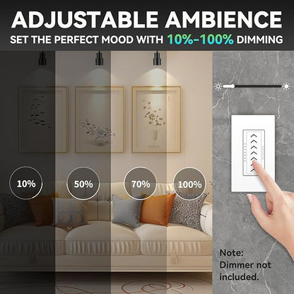 LED Spot Lights Indoor Dimmable 5-Color Ceiling Spotlight Flexible Adjustable Directional Ceiling Spot Lights Indoor 10W Black Flush Mount Spot Light Fixture for Living Room 900lm CRI90+24°