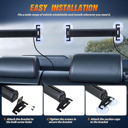 Nilight 40LED Red Emergency Strobe Traffic Advisor Light Bar with Suction Cups Dash Safety Warning Hazard Flashing Lights Interior Front/Rear Windshield for Trucks Construction Vehicles