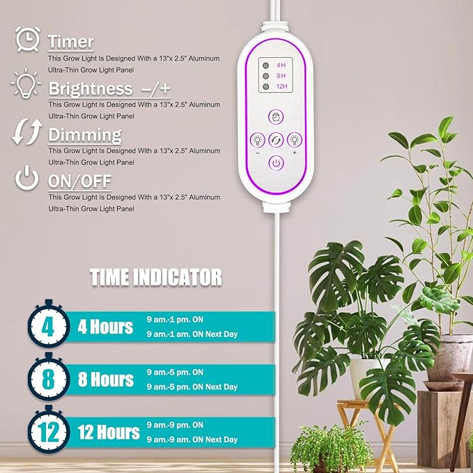 LED Grow Lights for Indoor Plants Full Spectrum, LED Plant Light with Stand (180 LEDs Stand)