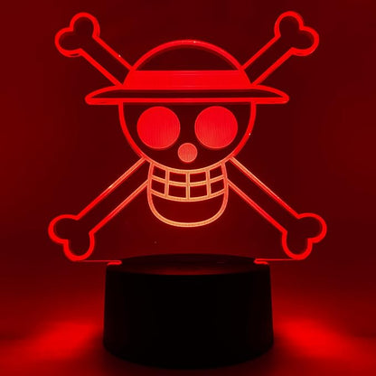 Otaku Lamps Jolly Roger One Piece – Anime Lamp Figure Night Light, 16 Color RGB LED – 3D Anime Room Décor Gift for Otaku