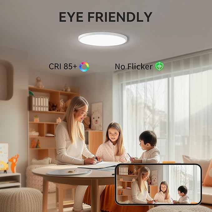 MODERN 28W 3200lm LED Flush Mount Ceiling Light, Super Slim 12 inch LED Ceiling Light, 5000K Daylight LED Ceiling Light for Bedroom, Living Room, Dining Room… (5000K-1 Pack(White))