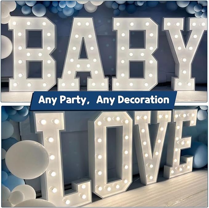 Marquee Letters 3 Feet Tall Large Light Up Letters Decorations Wedding Engagement Proposal White Party Decorations Marry Me Sign Big Cardboard Backdrop L