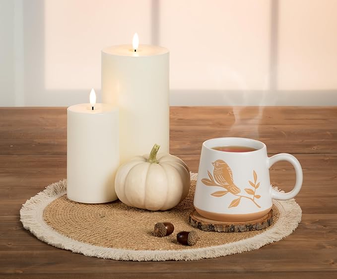 Abbott Collection Wax LED Flameless Pillar Candle - Sand (3x6 H)