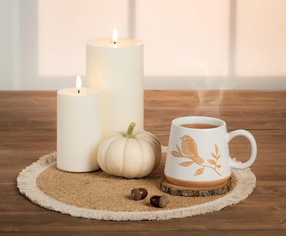 Abbott Collection Wax LED Flameless Pillar Candle - Sand (3x6 H)
