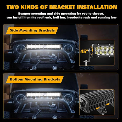 Auxbeam 22 Inch LED Light Bar, 5D-PRO Series 180W Waterproof Dual Row Spot Flood Combo Off Road Driving Lights, Auxiliary Bumper Work Lights with 10FT Wiring Harness for Car SUV UTV ATV Pickup Truck