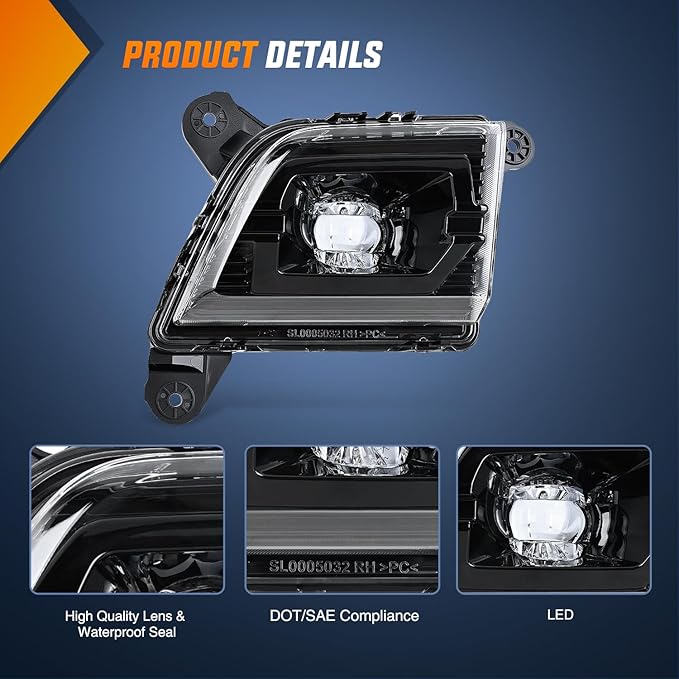 Nilight Fog Light Assembly Compatible with 2019 2020 2021 2022 2023 Chevrolet Silverado 1500 2020-2023 Chevy Silverado 2500HD 3500HD Smoke Lens Driver and Passenger Side