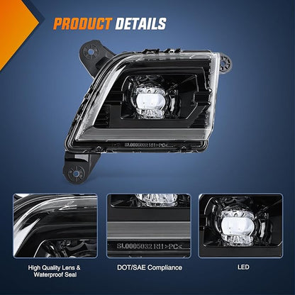 Nilight Fog Light Assembly Compatible with 2019 2020 2021 2022 2023 Chevrolet Silverado 1500 2020-2023 Chevy Silverado 2500HD 3500HD Smoke Lens Driver and Passenger Side