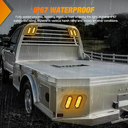Nilight 6Inch Oval Trailer Tail Light 2PCS Amber 24LED Turn Signal Lights w/Flush Mount Grommets Plugs IP67 Waterproof for 12V Truck ATV UTV Bus RV Camper