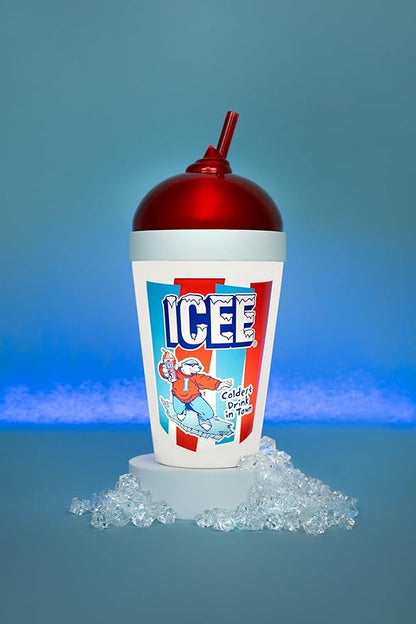 Fizz Creations ICEE Straw Cup Mood Light – 9" Tall LED Night Light, Officially Licensed Merchandise, Retro Red & Blue Design, USB-Powered, Fun & Functional Home Décor.