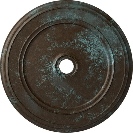 41 1/8"OD x 4"ID x 2 1/8"P Classic Ceiling Medallion (Fits Canopies up to 5 1/2"), Hand-Painted Bronze Blue Patina
