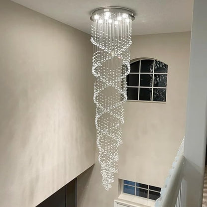 98-Inch Crystal Chandelier for High Ceilings, Suitable for Foyers, Stairs, Living Rooms with the Celing Height 18ft-21ft, Video Availablle for Easy&Quick Installation
