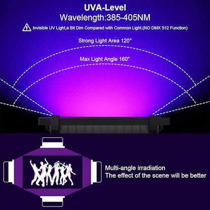 400W Black Lights Outdoor, Commercial High Power LED Black Light Flood Lights with UL Listed Plug 395nm IP66 Waterproof Blacklight FloodLight for Glow Party Large Space, Halloween (2 Pack)