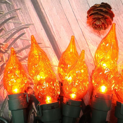 Orange Halloween String Lights 19ft, 70 LEDs C5 Christmas Lights for Indoor and Outdoor Use, ETL Certified Perfect for Halloween, Thanksgiving, and Christmas Decor