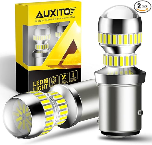AUXITO 1157 LED Bulb White, Super Bright 2057 2357 7528 BAY15D LED Light Bulbs for Backup Reverse Signal Blinker Tail Parking DRL Brake Lights, 6000K White
