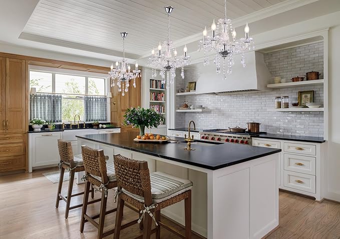 YYSHCHEN Luxury Clear Small Crystal Chandelier,Antique Small Chandelier,Mini Glass Chandeliers for Dining Room,Girls Bedroom,Living Room,Kitchen Island
