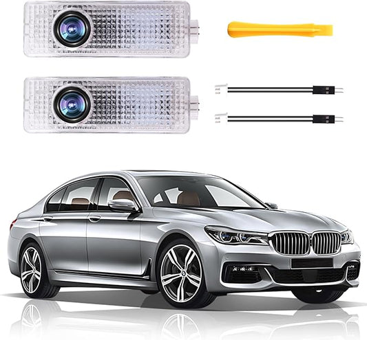 2PCS Car Door Light Projector, Customized Logo Welcome LED Lights Compatible with 1/3/4/5/6/7/X1/X2/X3/X4/X5/X6/M Series Car B Accessories