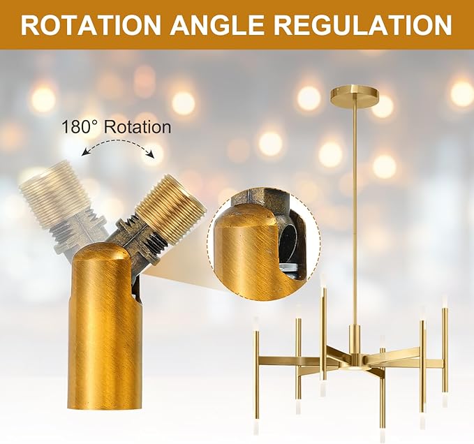 MECCANIXITY Sloped Ceiling Adapter, 180 Degree 46x15mm M10 Fine Thread Sloped Ceiling Light Fixture Adapter Kit for Ceiling Pendant Light Chandelier Track Suspend(Gold Copper, Pack of 2)