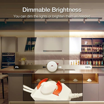 DAYBETTER COB LED Strip, 16.4 ft White LED Strip Lights, Dimmable LED Light Strip 4000K Bright Neutral White, 24V, 1600LEDs, 2835 Flexible LED Tape Light for TV, Bedroom, Kitchen Cabinet, Closet