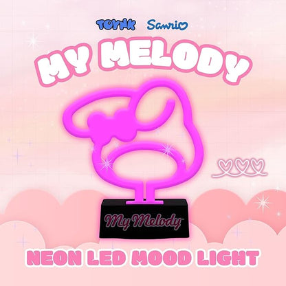 Silver Buffalo Sanrio Hello Kitty and Friends My Melody Neon LED Lamp Room Decor Mood Light, Battery Powered (Requires 2 AA Batteries - Not Included)(Requires 2 AA Batteries - Not Included)