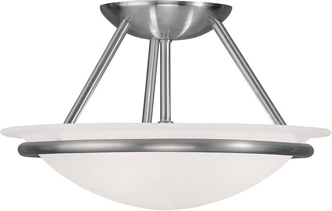 Livex Lighting 4823-91 Newburgh 2-Light Ceiling Mount, Brushed Nickel