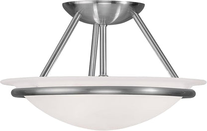 Livex Lighting 4823-91 Newburgh 2-Light Ceiling Mount, Brushed Nickel
