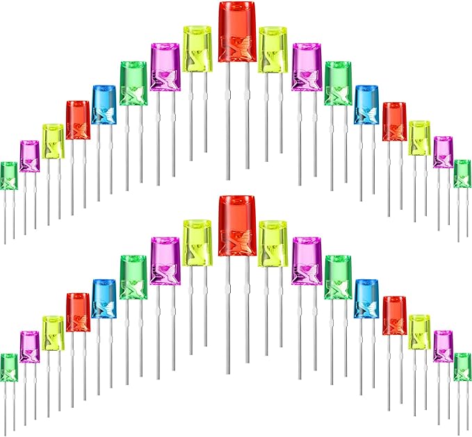 Mudder 180 Pcs Valentine LED 5mm String Light Mini Replacement Bulb Energy Efficient LED Halloween Wire Light Connectable Home Decor for Festival Patio Garden Christmas Wedding Holiday (Rainbow Color)