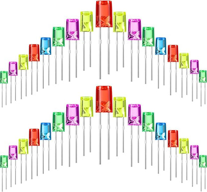 Mudder 180 Pcs Valentine LED 5mm String Light Mini Replacement Bulb Energy Efficient LED Halloween Wire Light Connectable Home Decor for Festival Patio Garden Christmas Wedding Holiday (Rainbow Color)