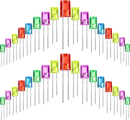 Mudder 180 Pcs Valentine LED 5mm String Light Mini Replacement Bulb Energy Efficient LED Halloween Wire Light Connectable Home Decor for Festival Patio Garden Christmas Wedding Holiday (Rainbow Color)
