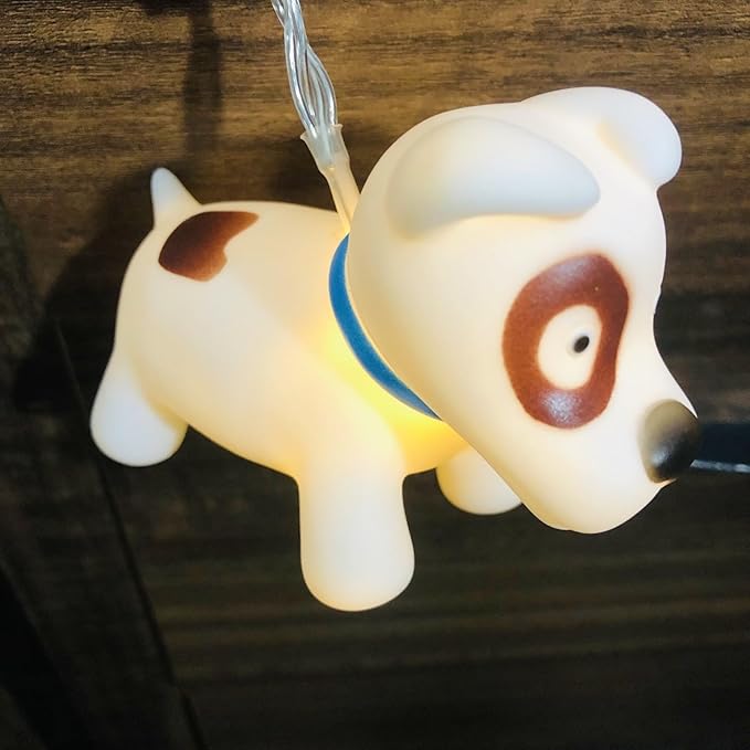 1.65M Cute Animal Bichon Frise Shape 10 Led Fairy Lights Painted Dog String Lights USB Powered for Halloween Christmas Thanksgiving Home Party Children Kids Bedroom Decoration (Bichon Frise)