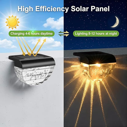 Melunar 12 Pack Solar Deck Lights Outdoor, Solar Step Lights Waterproof for Outside, Yard, Patio, Garden, Pool, Railing, Stairs, Fence (Warm White)