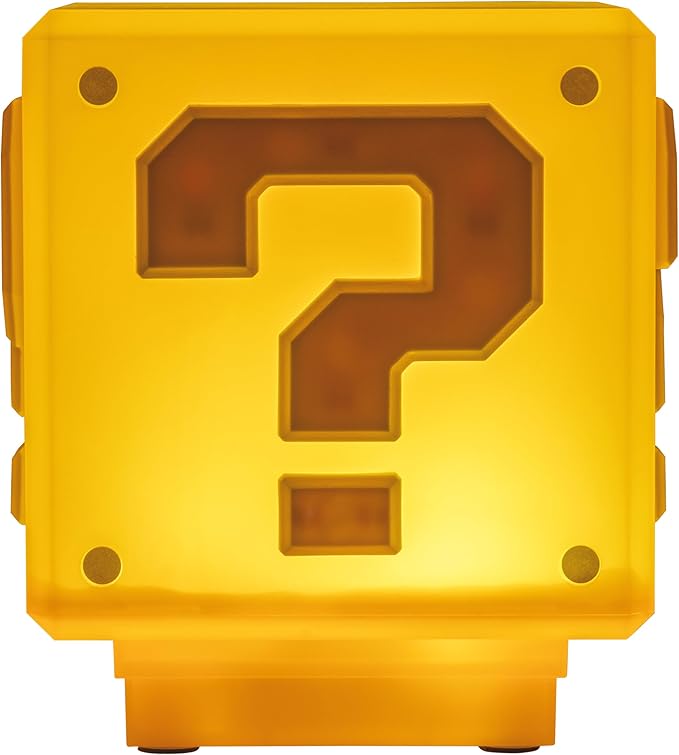 Super Mario Mini Question Block Light - Officially Licensed Super Mario Bros. Merchandise, Bedroom or Game Room Decor, Retro Gamer Gift, Battery Powered | Paladone