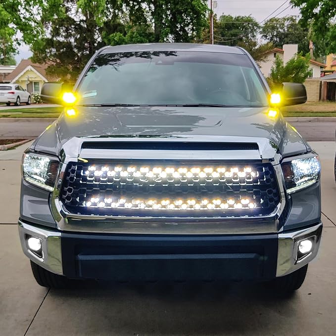Nilight Ditch Light Brackets Hood Hinges Mount Bracket Kit for Auxiliary Offroad LED Pods Work Lighting Compatible with Toyota Tundra 2014 2015 2016 2017 2018 2019 2020 2021