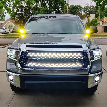 Nilight Ditch Light Brackets Hood Hinges Mount Bracket Kit for Auxiliary Offroad LED Pods Work Lighting Compatible with Toyota Tundra 2014 2015 2016 2017 2018 2019 2020 2021