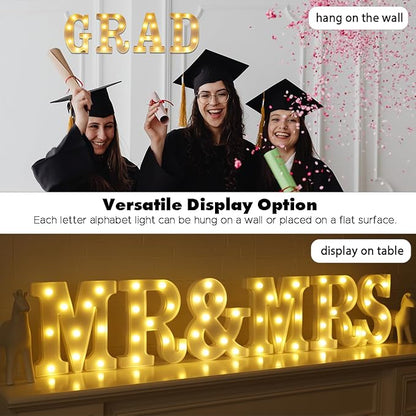 Small Led Marquee Letters, Light Up Letters, 8.58 Inch Led Letter Lights, Battery Powered Lighted Sign for Table, Party, Birthday, Christmas Decor (Letter R)