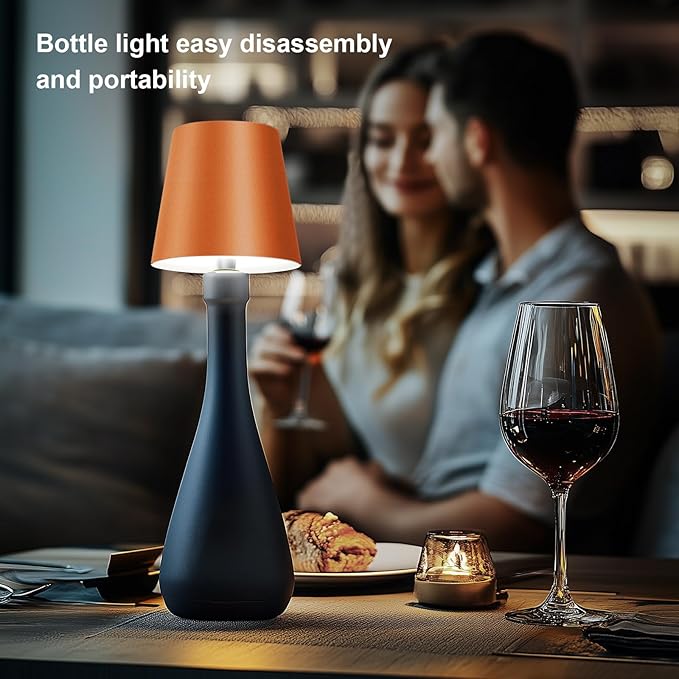 Wireless Bottle Lamp, 2026 New 3 Color Rechargeable Led Wine Bottle Lights for Bars Restaurants (Sapphire Blue, 1PC)