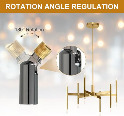 MECCANIXITY Sloped Ceiling Adapter, 180 Degree 46x15mm M10 Fine Thread Sloped Ceiling Light Fixture Adapter Kit for Ceiling Pendant Light Chandelier Track Suspend(Bright Black)